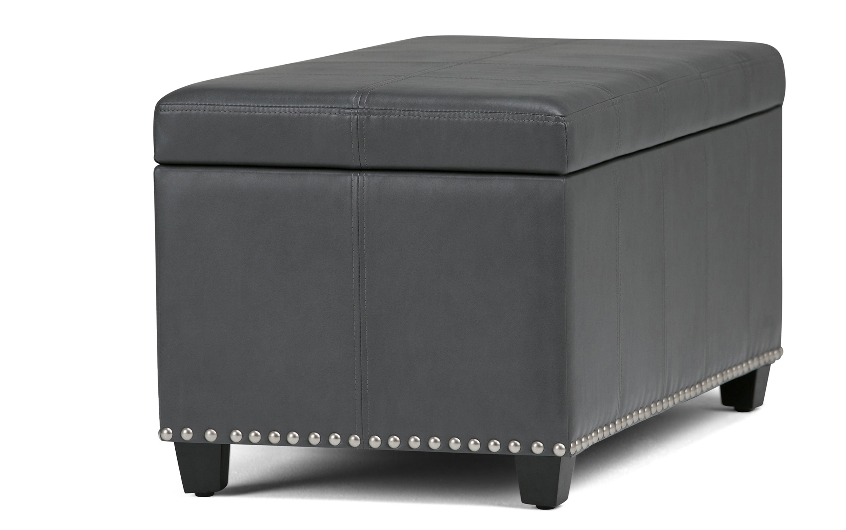 Amelia Storage Ottoman in Vegan Leather
