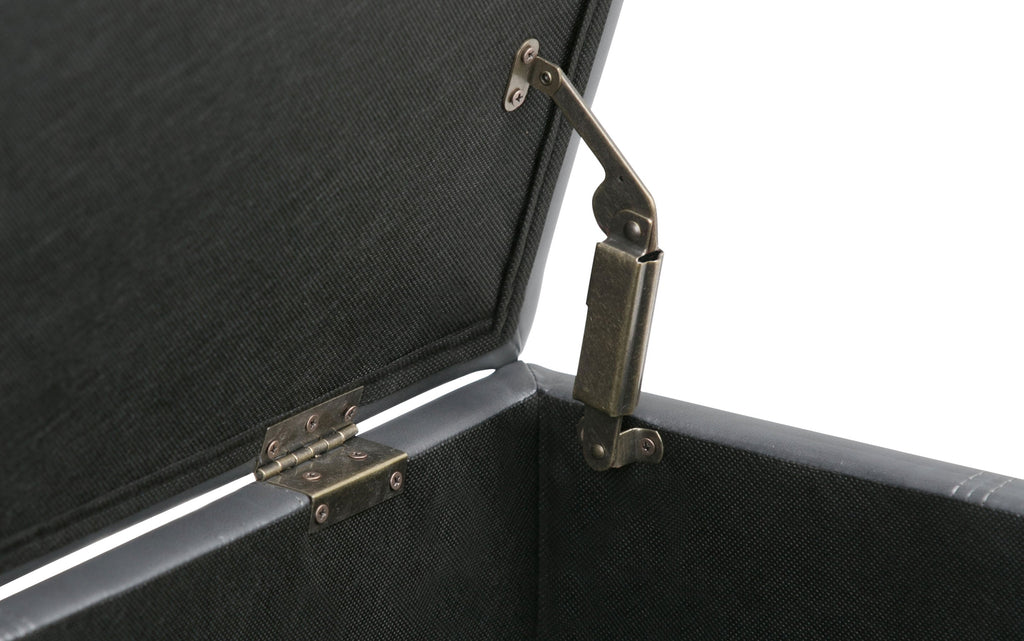 Amelia Storage Ottoman in Vegan Leather