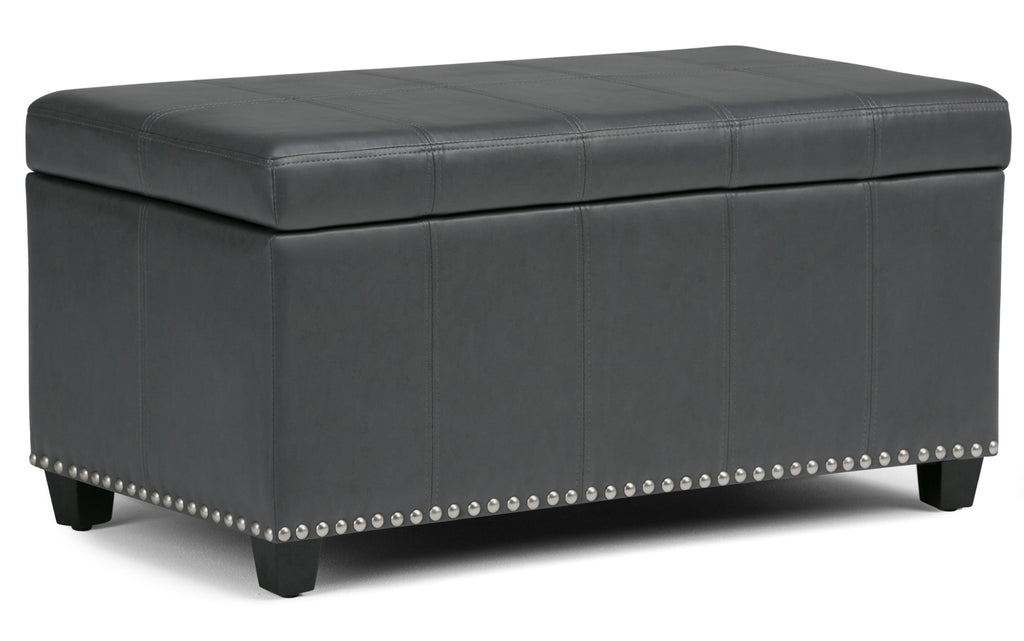 Amelia Storage Ottoman in Vegan Leather