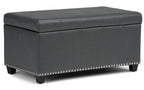 Amelia Storage Ottoman in Vegan Leather