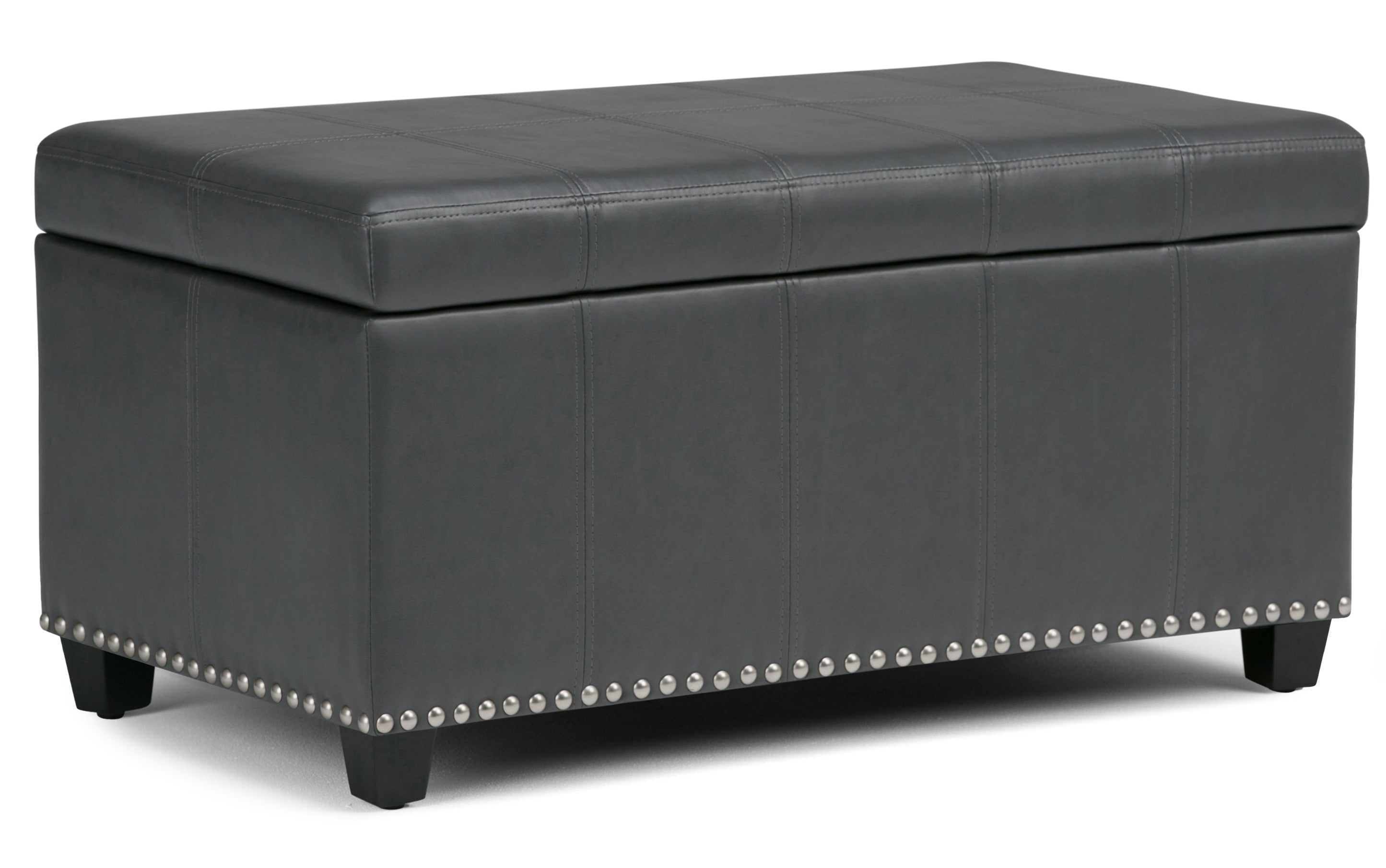 Amelia Storage Ottoman in Vegan Leather