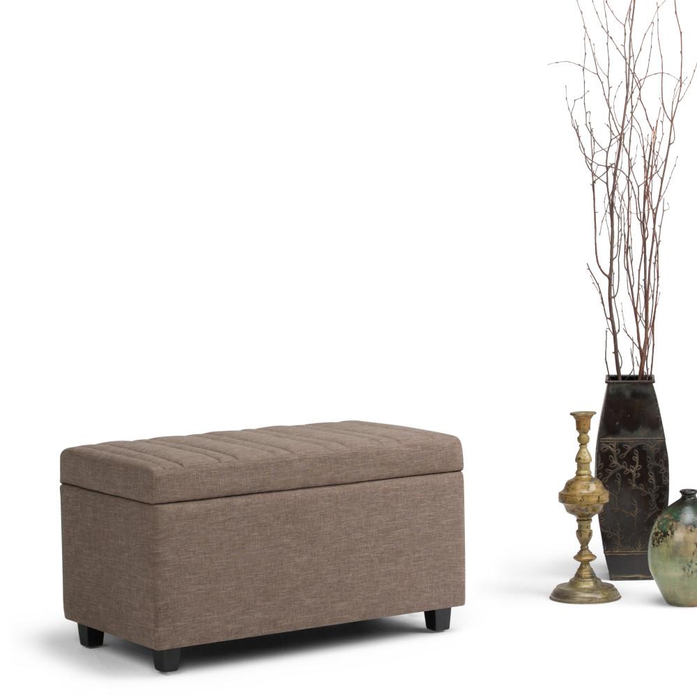 Darcy Storage Ottoman in Fawn Brown