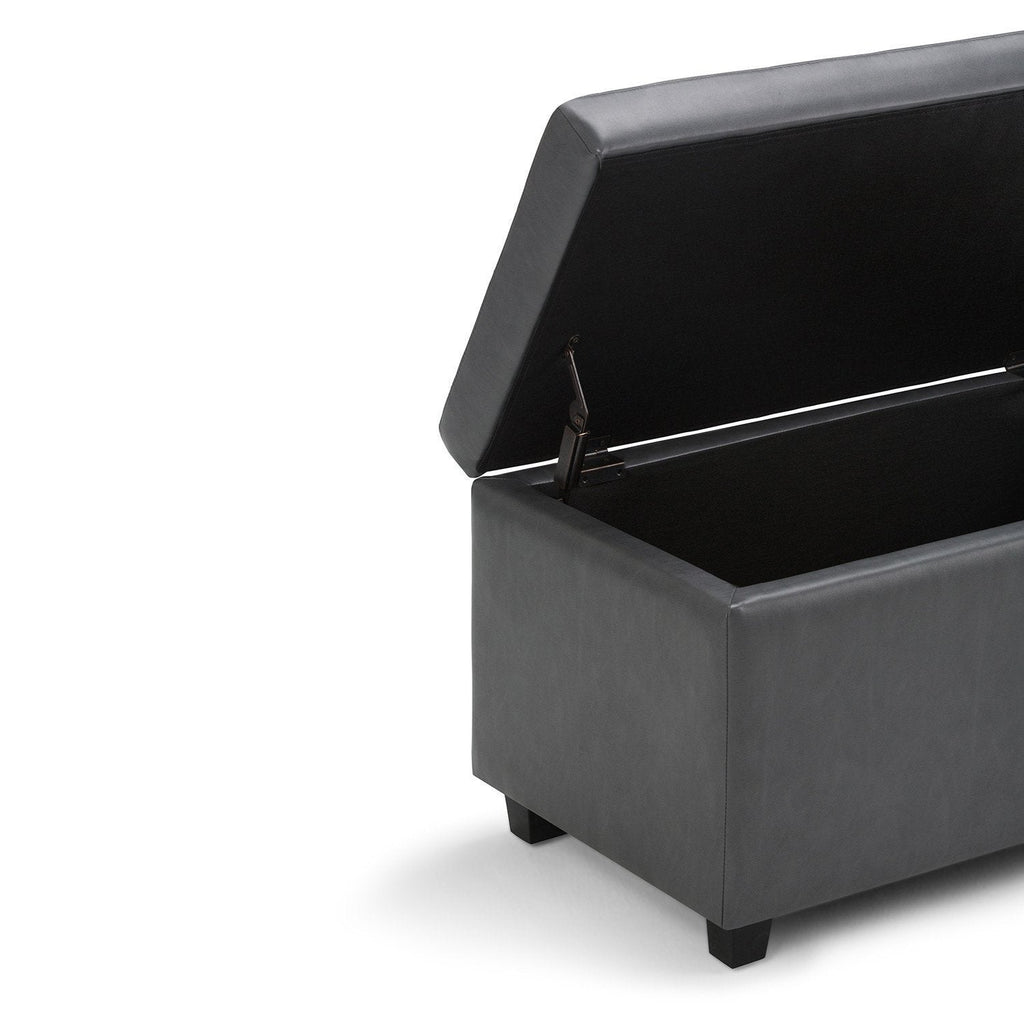 Darcy Storage Ottoman in Vegan Leather