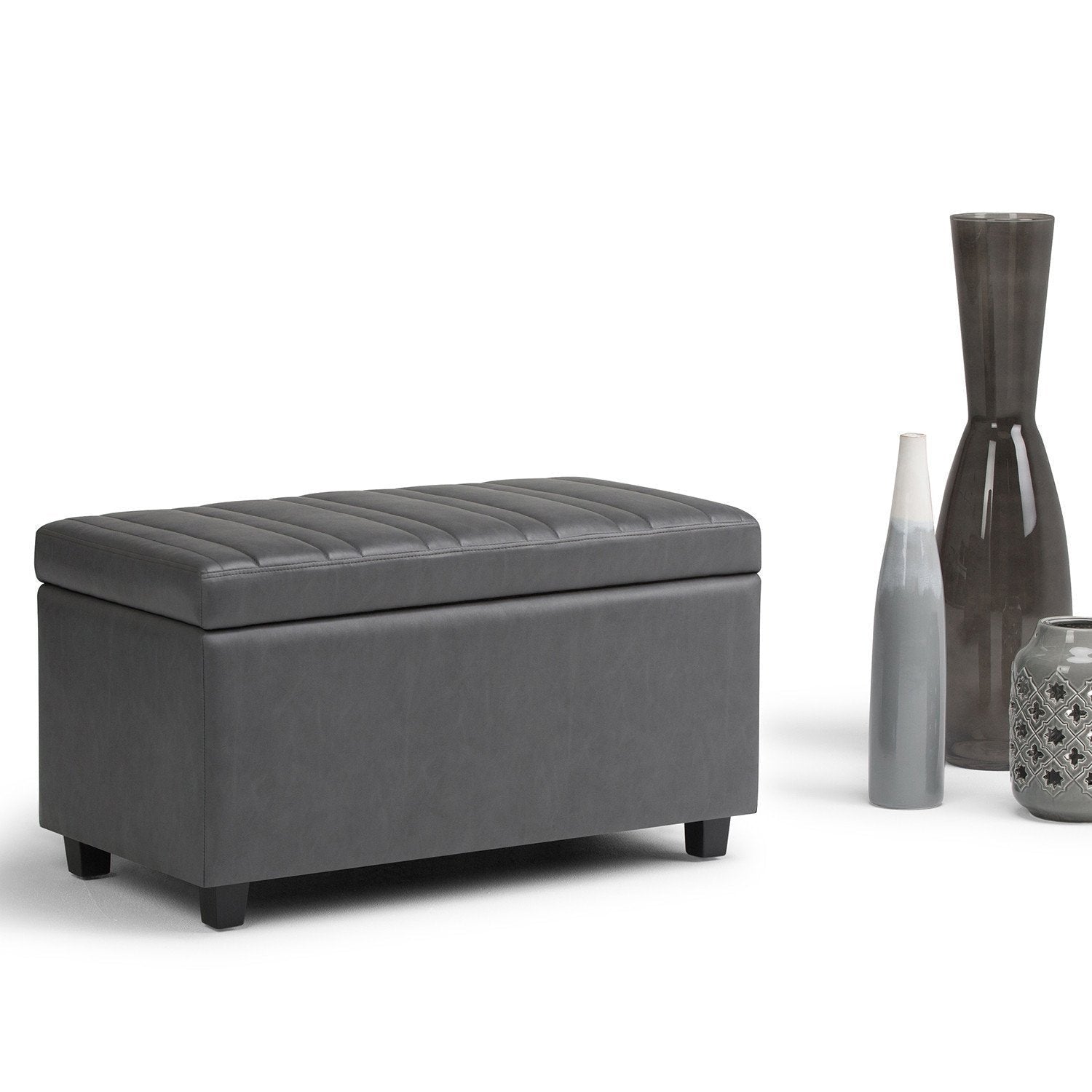 Darcy Storage Ottoman in Vegan Leather