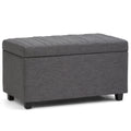 Darcy Storage Ottoman in Linen