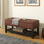 Lomond Ottoman Bench in Distressed Vegan Leather