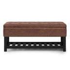 Lomond Ottoman Bench in Distressed Vegan Leather