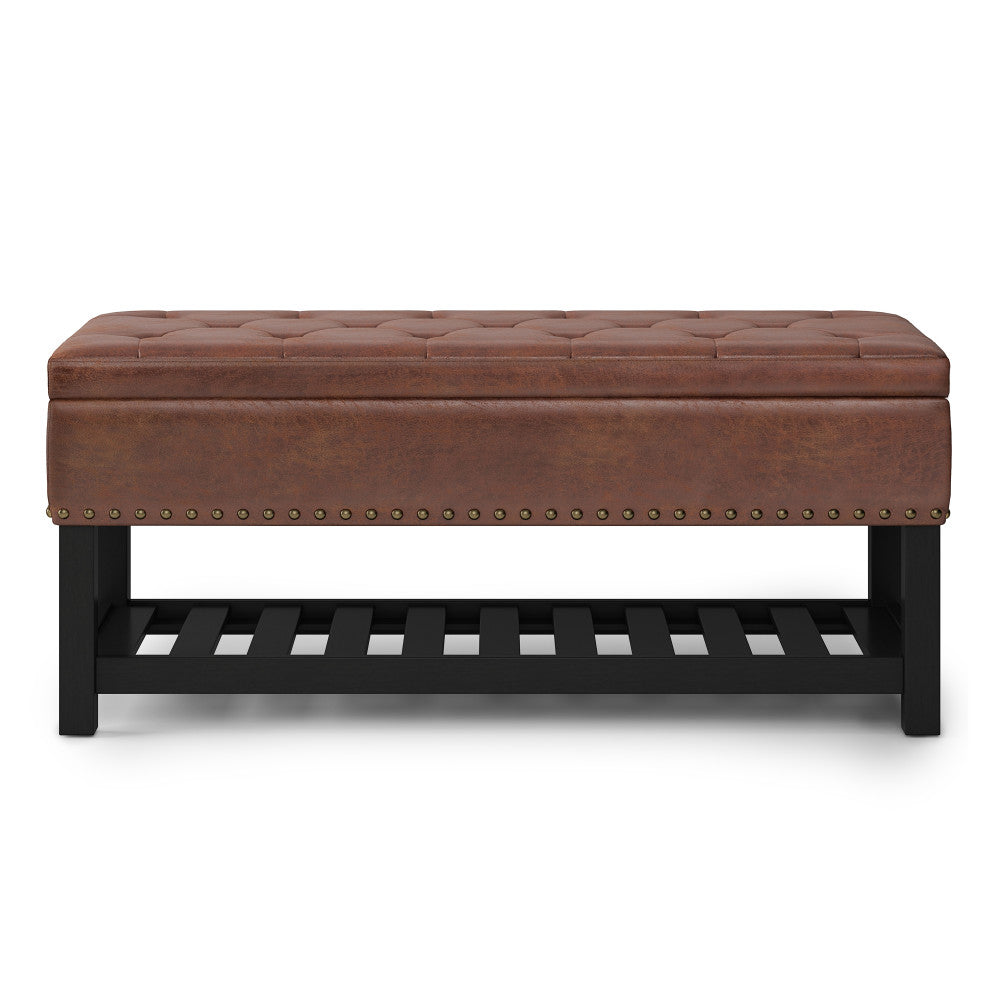 Lomond Ottoman Bench in Distressed Vegan Leather
