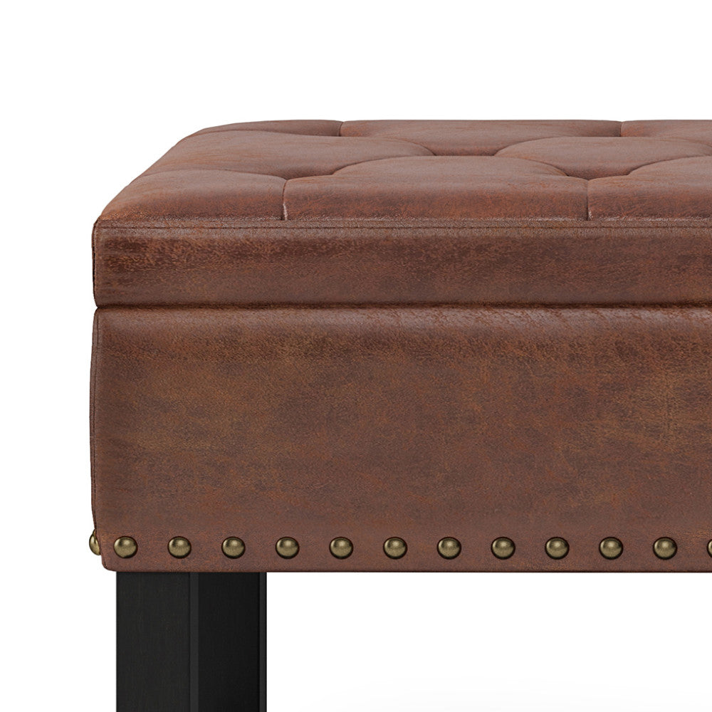 Lomond Ottoman Bench in Distressed Vegan Leather