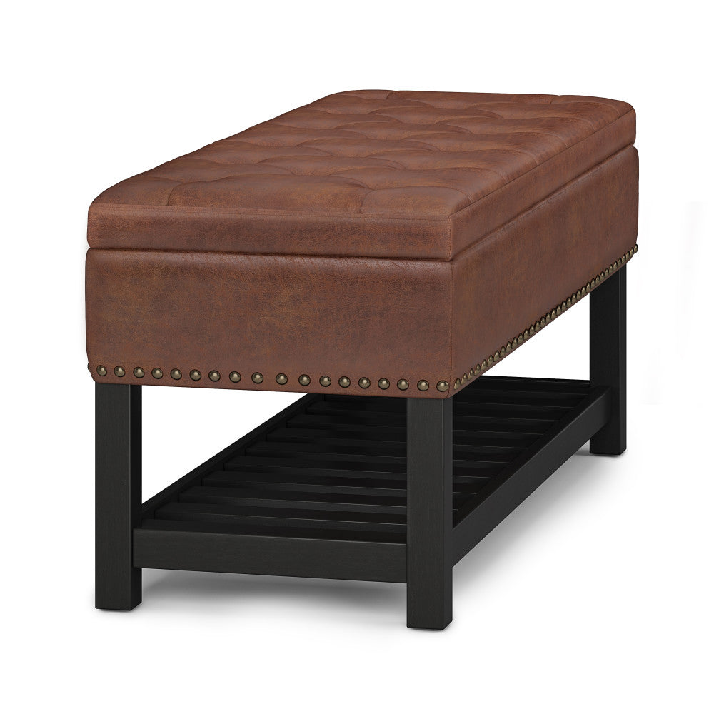 Lomond Ottoman Bench in Distressed Vegan Leather