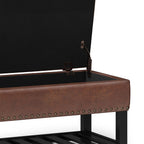 Lomond Ottoman Bench in Distressed Vegan Leather