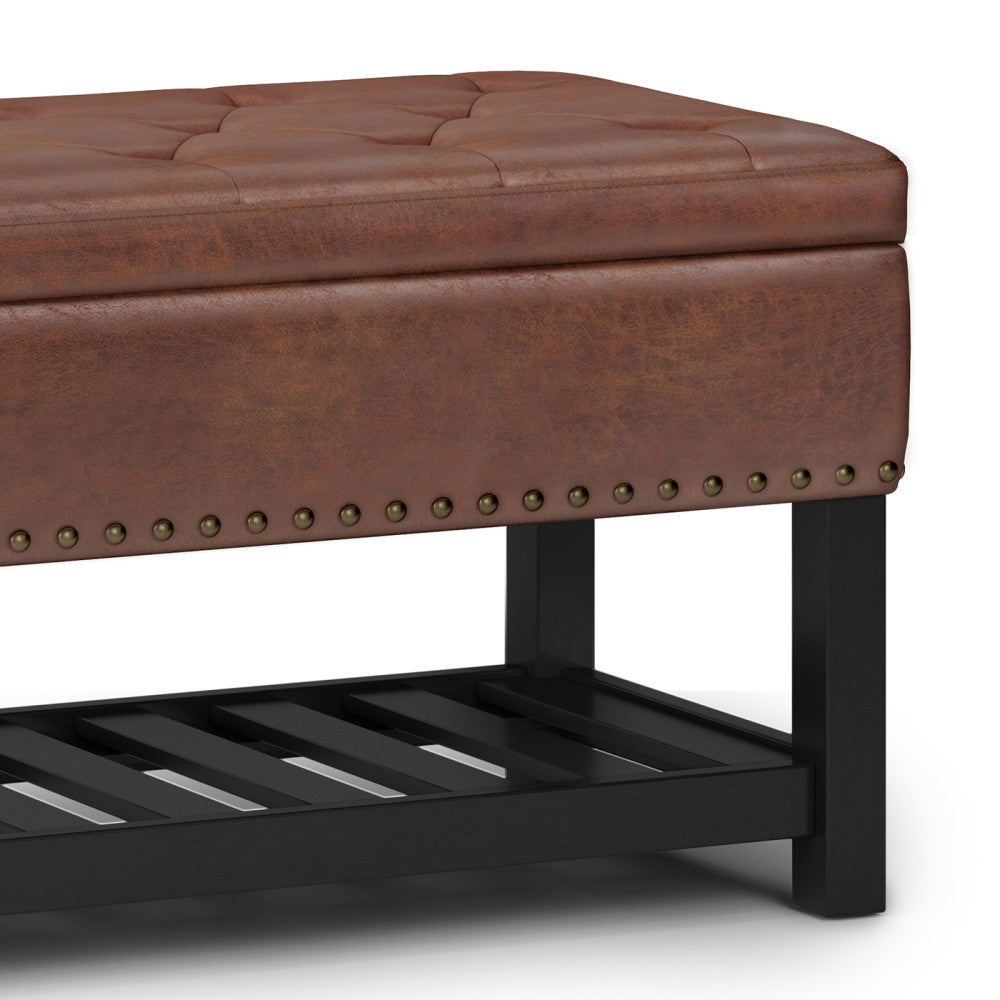 Lomond Ottoman Bench in Distressed Vegan Leather