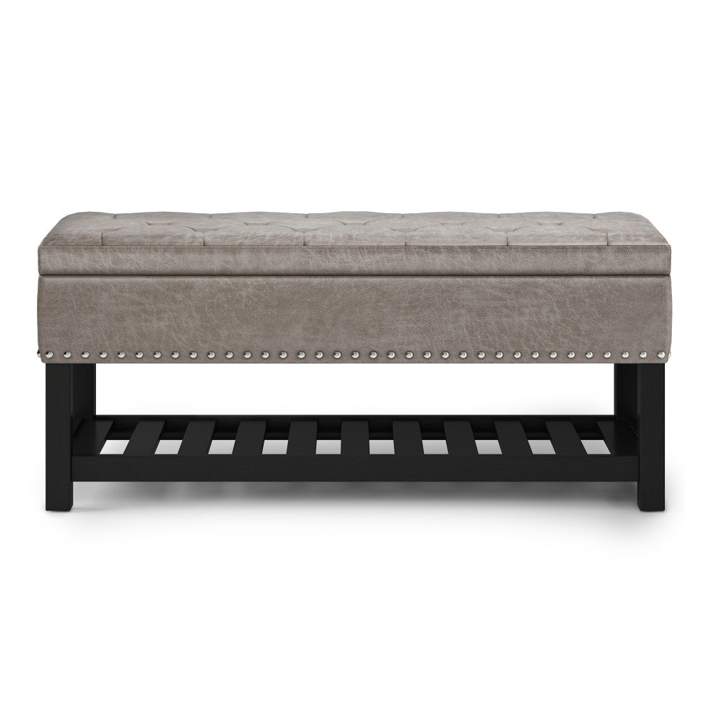 Lomond Ottoman Bench in Distressed Grey Taupe