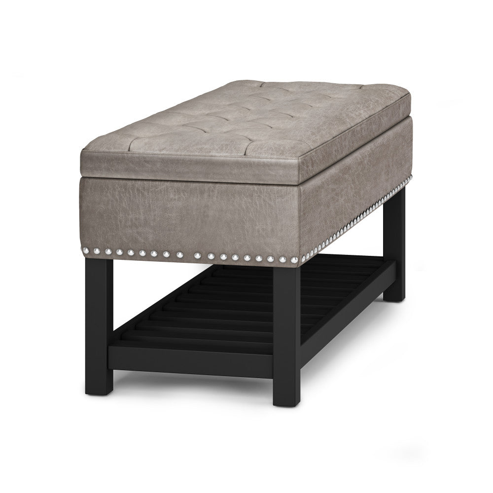 Lomond Ottoman Bench in Distressed Grey Taupe