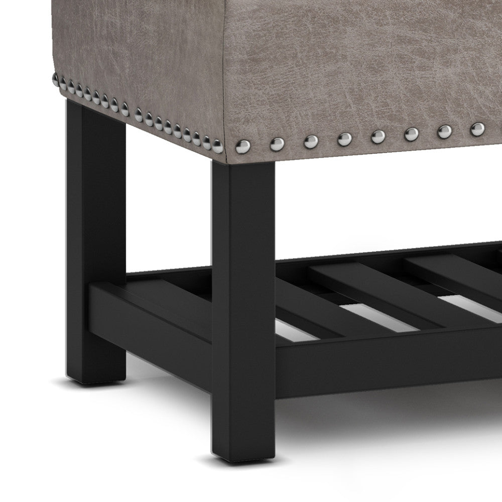 Lomond Ottoman Bench in Distressed Grey Taupe