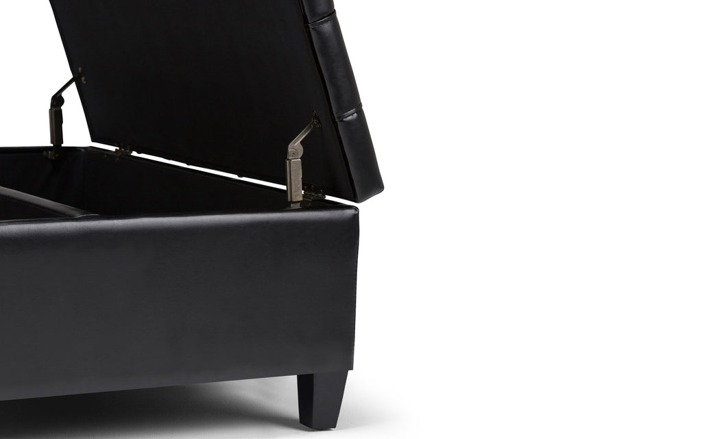 Harrison Coffee Table Ottoman in Vegan Leather