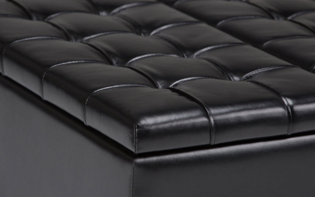 Harrison Coffee Table Ottoman in Vegan Leather