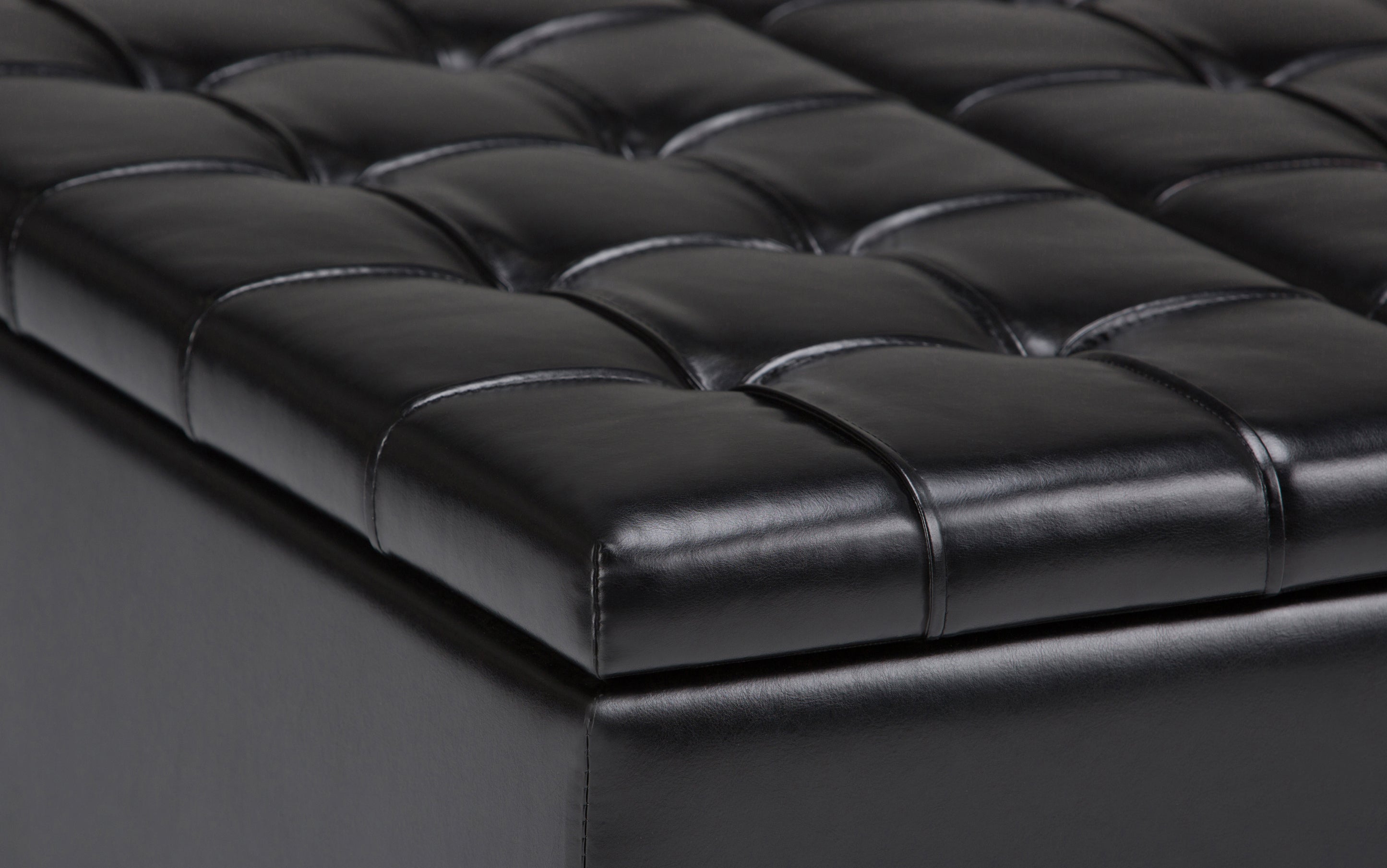 Harrison Coffee Table Ottoman in Vegan Leather