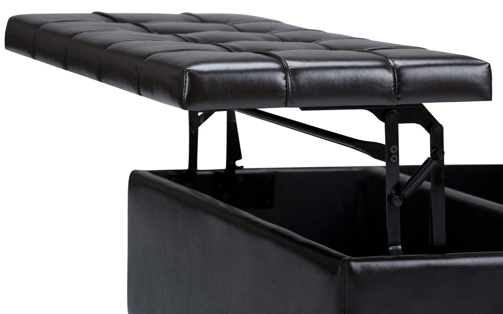 Harrison Coffee Table Ottoman in Vegan Leather