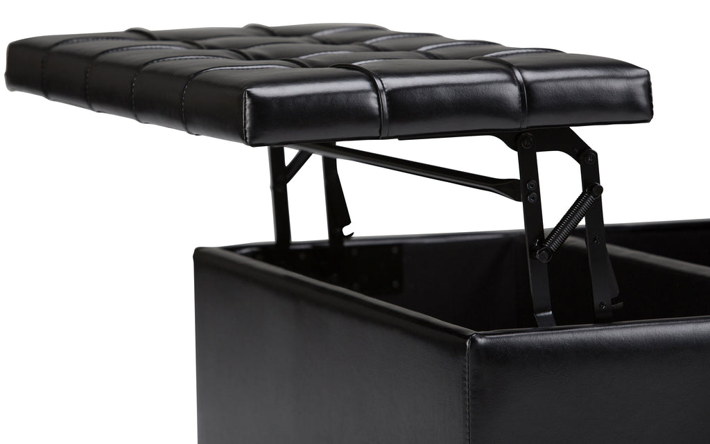 Harrison Coffee Table Ottoman in Vegan Leather