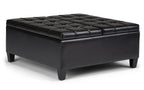 Harrison Coffee Table Ottoman in Vegan Leather