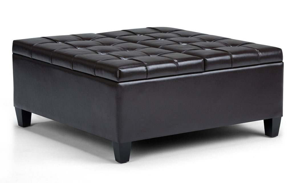Harrison Coffee Table Ottoman in Vegan Leather