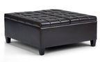 Harrison Coffee Table Ottoman in Vegan Leather