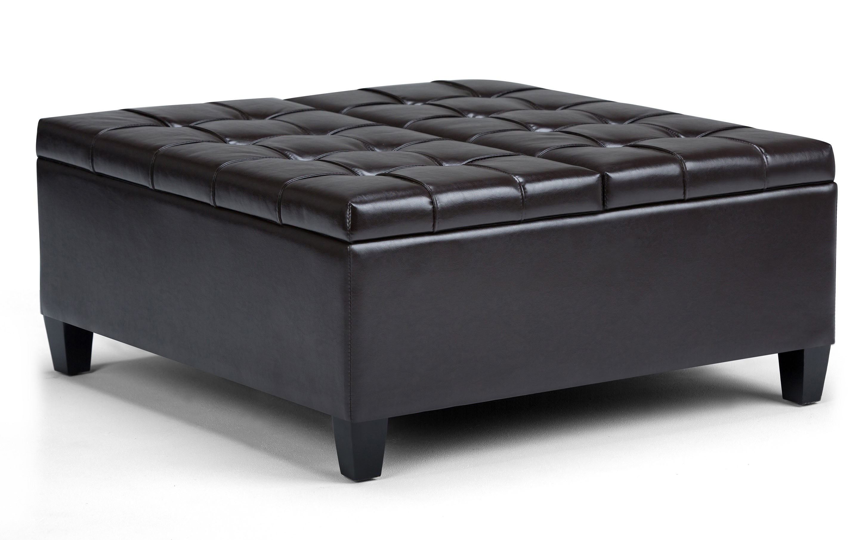Harrison Coffee Table Ottoman in Vegan Leather