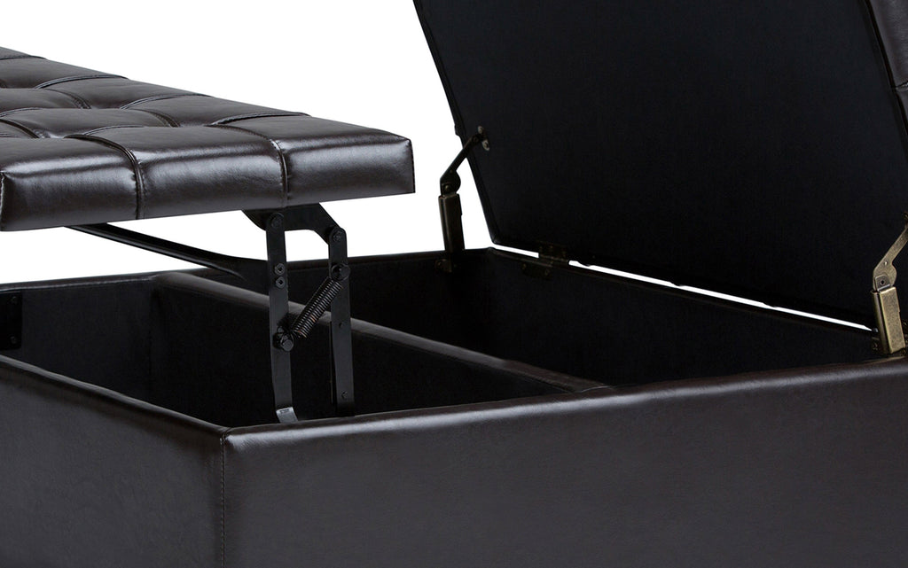 Harrison Coffee Table Ottoman in Vegan Leather