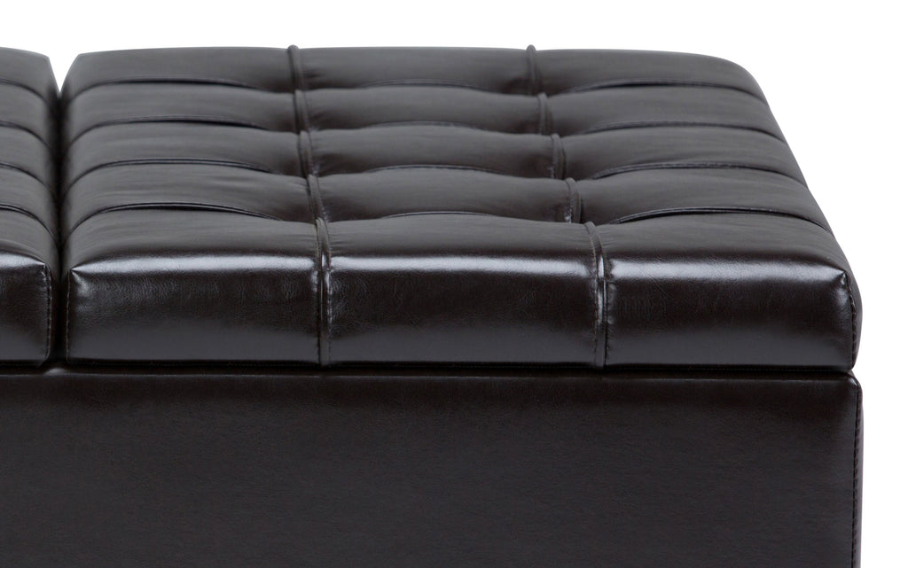 Harrison Coffee Table Ottoman in Vegan Leather
