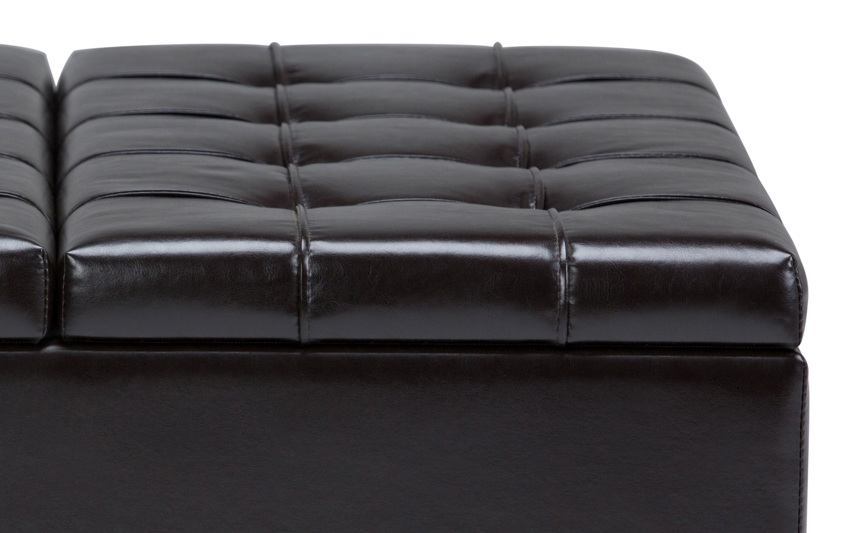 Harrison Coffee Table Ottoman in Vegan Leather