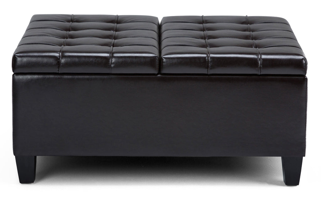 Harrison Coffee Table Ottoman in Vegan Leather