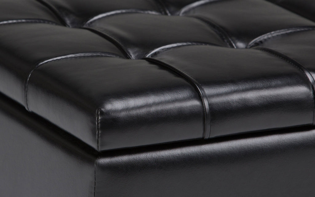 Harrison Coffee Table Ottoman in Vegan Leather