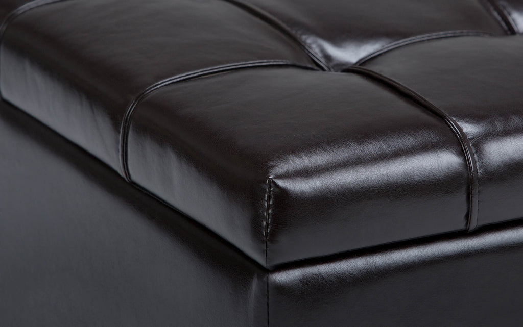 Harrison Coffee Table Ottoman in Vegan Leather