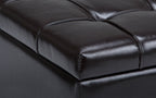 Harrison Coffee Table Ottoman in Vegan Leather