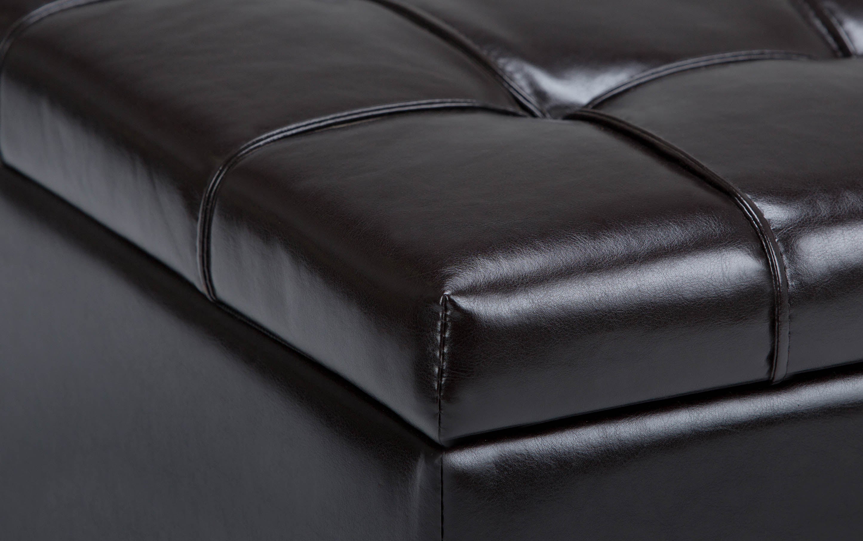 Harrison Coffee Table Ottoman in Vegan Leather
