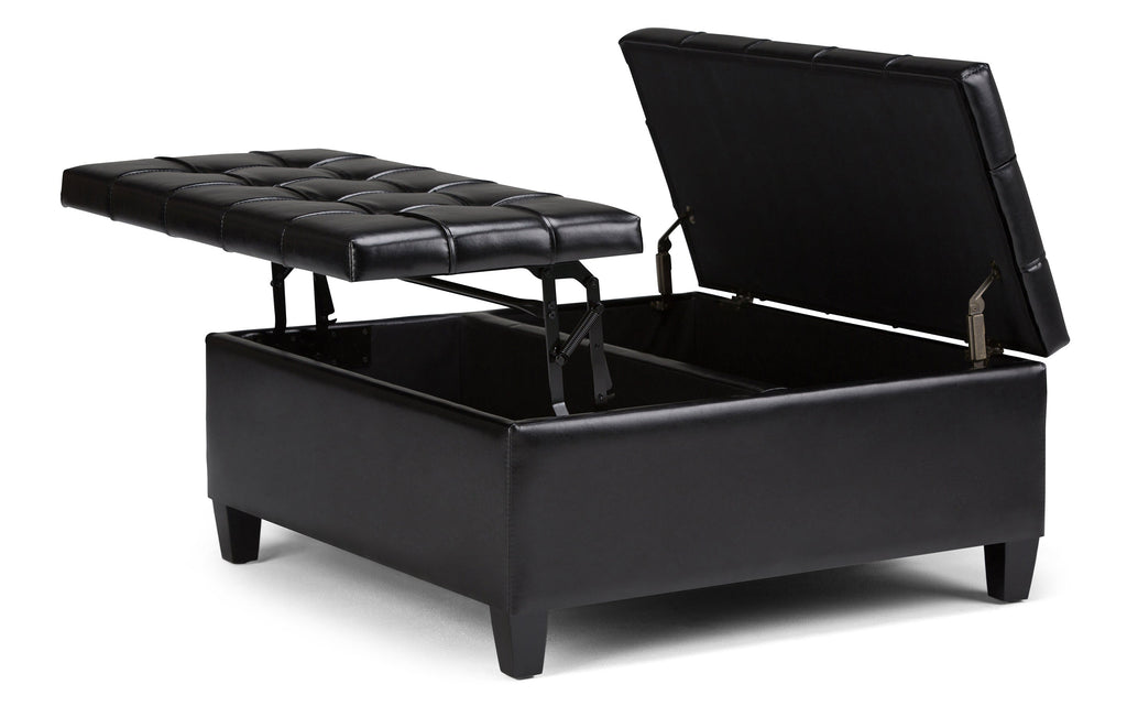 Harrison Coffee Table Ottoman in Vegan Leather