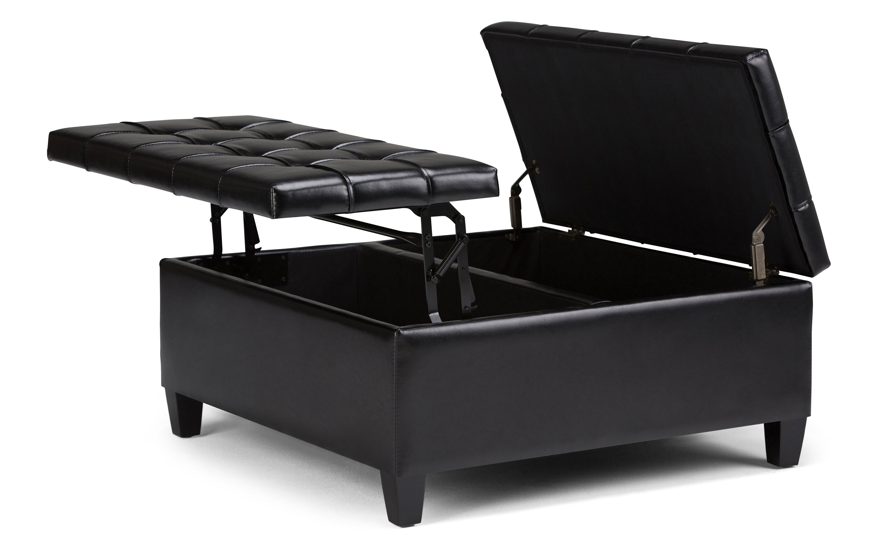 Harrison Coffee Table Ottoman in Vegan Leather