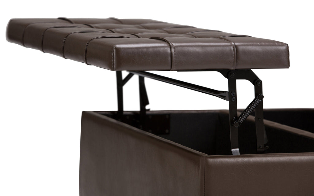 Harrison Coffee Table Ottoman in Vegan Leather