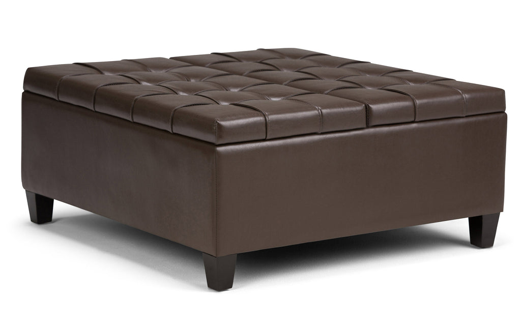 Harrison Coffee Table Ottoman in Vegan Leather