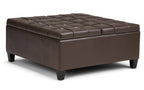 Harrison Coffee Table Ottoman in Vegan Leather