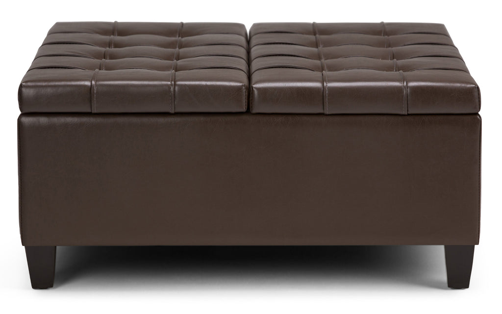 Harrison Coffee Table Ottoman in Vegan Leather