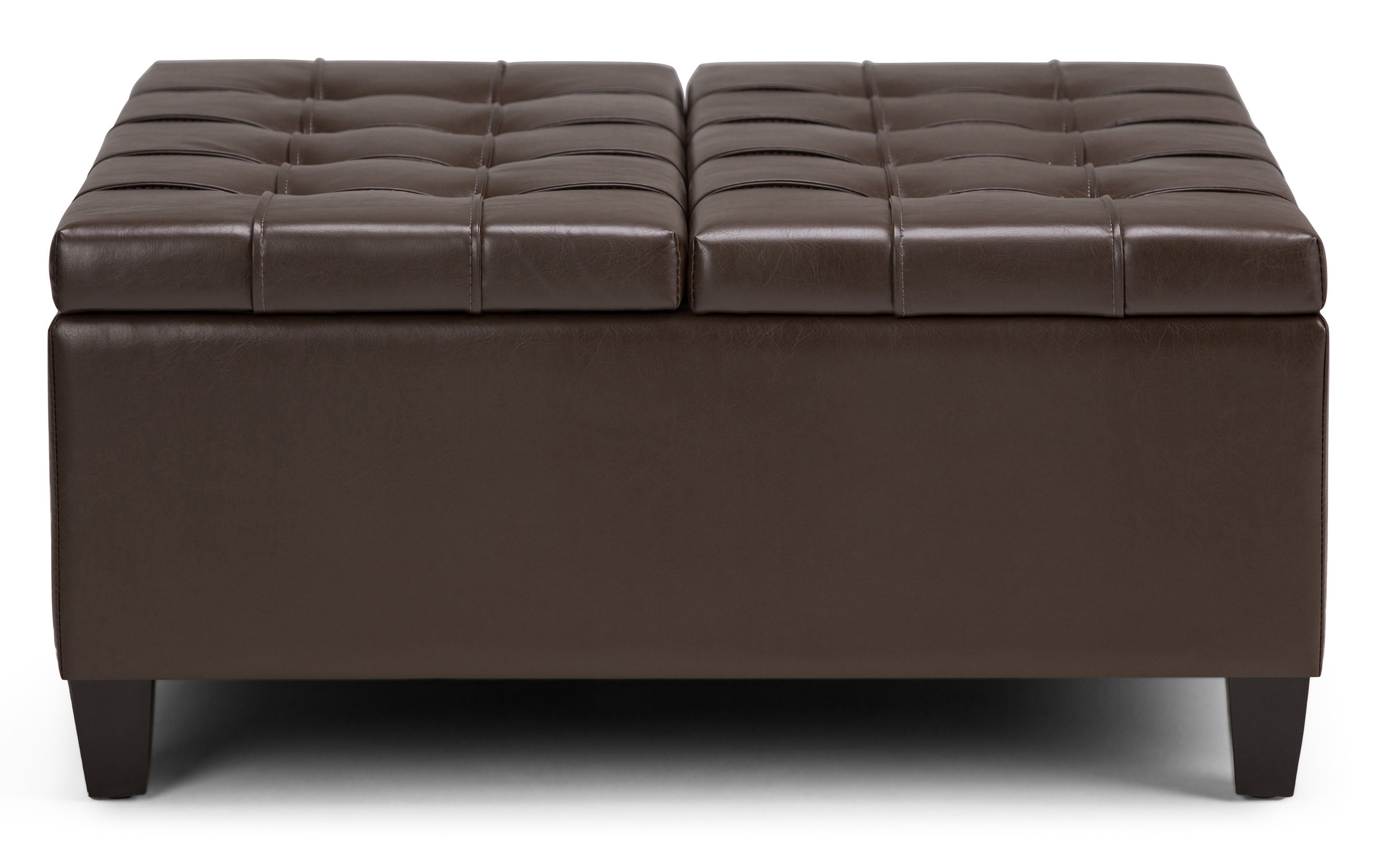 Harrison Coffee Table Ottoman in Vegan Leather