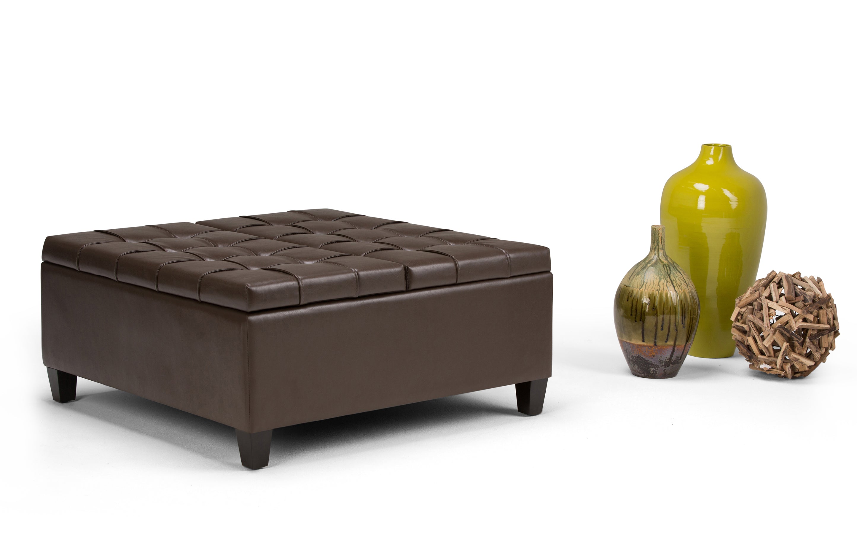 Harrison Coffee Table Ottoman in Vegan Leather