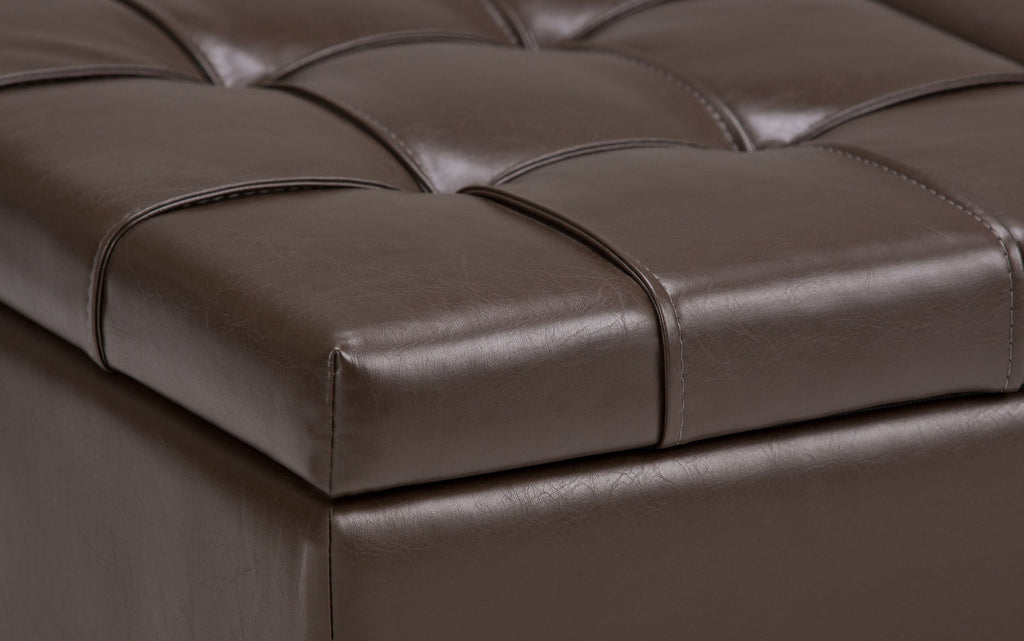 Harrison Coffee Table Ottoman in Vegan Leather