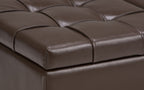 Harrison Coffee Table Ottoman in Vegan Leather
