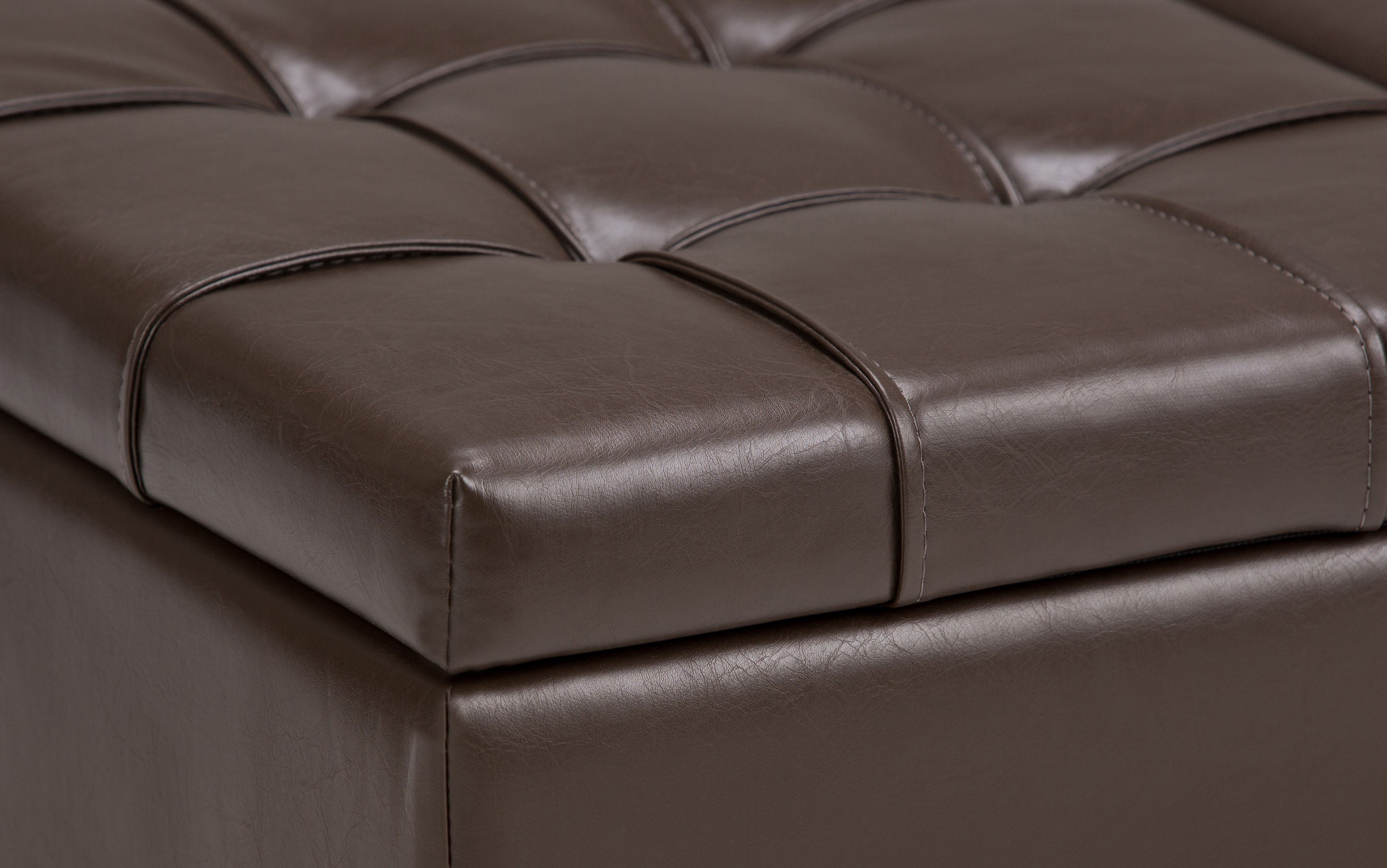 Harrison Coffee Table Ottoman in Vegan Leather
