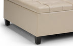 Harrison Coffee Table Ottoman in Vegan Leather