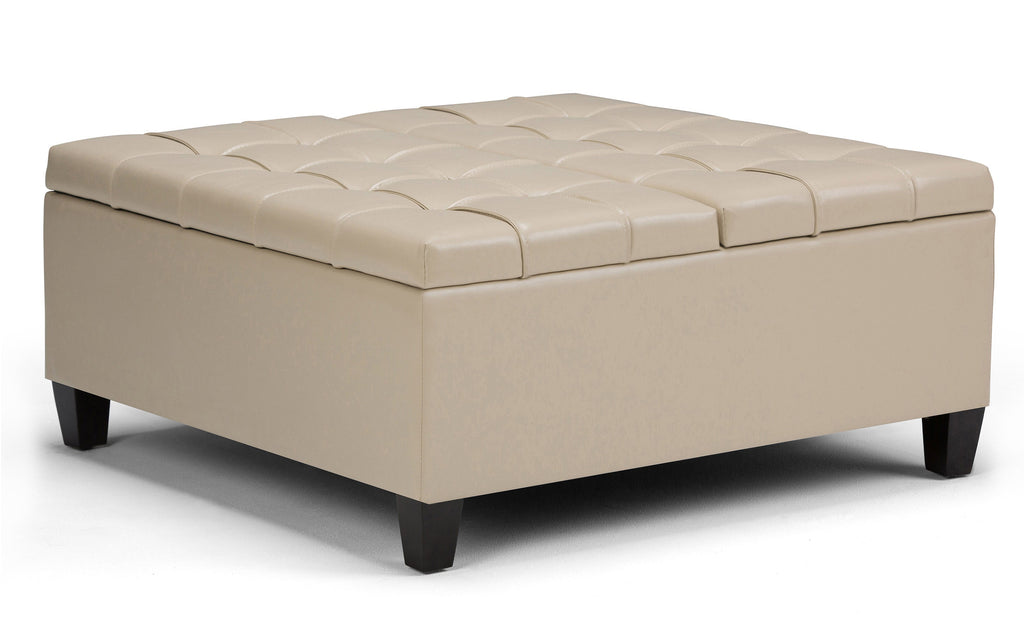 Harrison Coffee Table Ottoman in Vegan Leather
