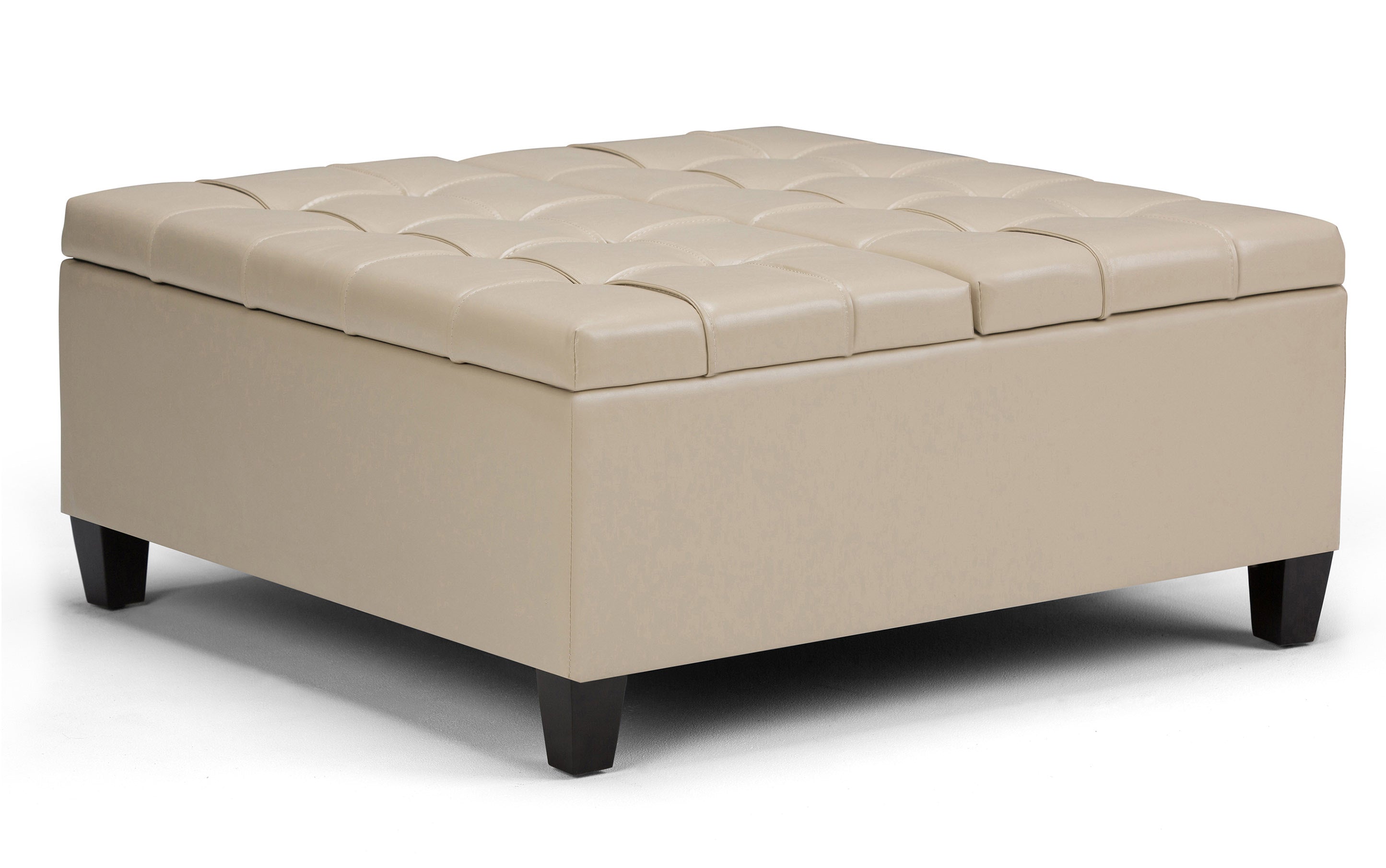 Harrison Coffee Table Ottoman in Vegan Leather